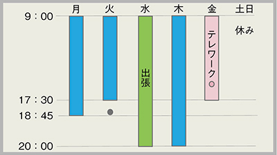 図2　医系技官としての1週間の勤務例