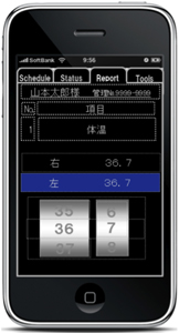 図5　看護記録の入力イメージ（iPhone）