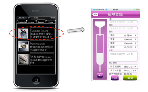 図6　看護支援アプリ（Medical Timer）